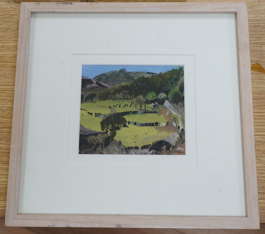 From the Studio of Fred Cuming. Sally ?, watercolour, Cornish landscape, signed lower right, 11.5 x 13cm. Condition - good